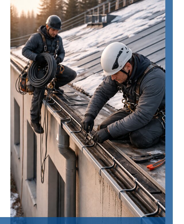 Монтаж греющего кабеля на кровле в Дюртюли от 469 р. | ВЫСОТНИК-Дюр