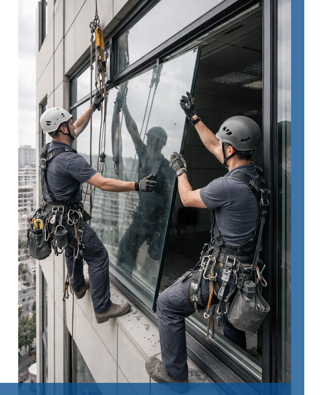 Замена стеклопакетов на высоте в Дюртюли от 5734 р. | ВЫСОТНИК-Дюр