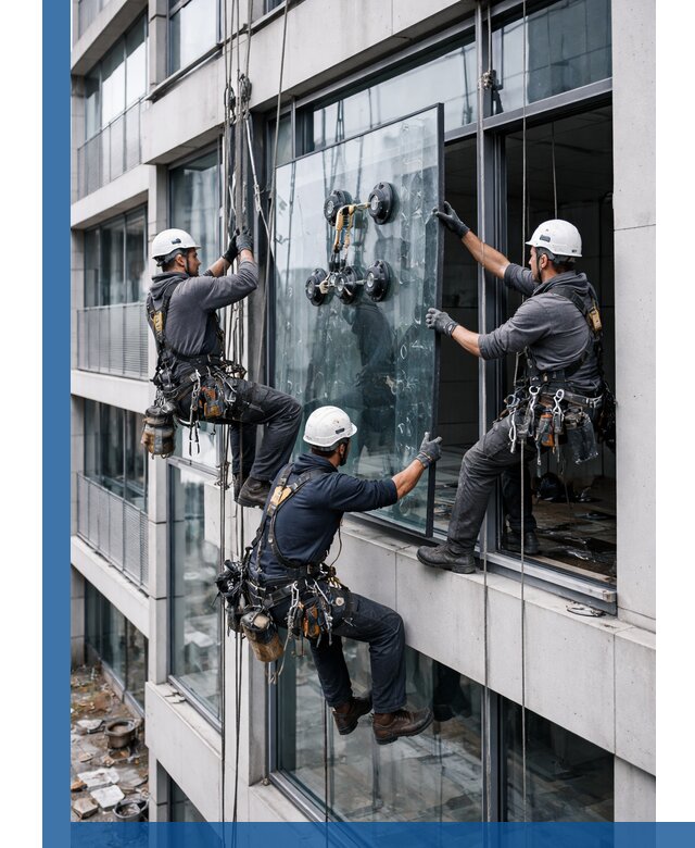 Фасадное остекление и монтаж витражей зданий в Дюртюли под ключ