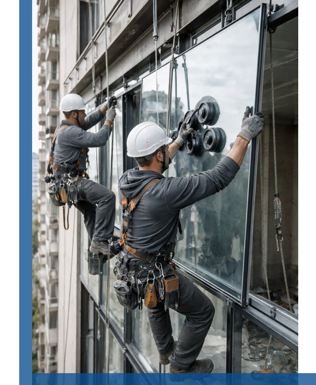 Витражное остекление фасадов и лоджий в Дюртюли под ключ