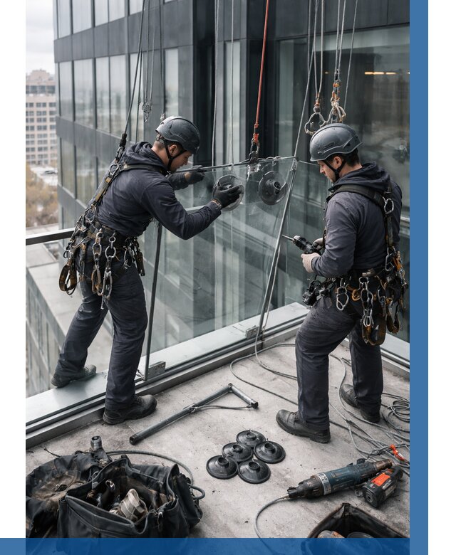 Монтаж стеклянных ограждений в Дюртюли от 2606 р. | ВЫСОТНИК-Дюр