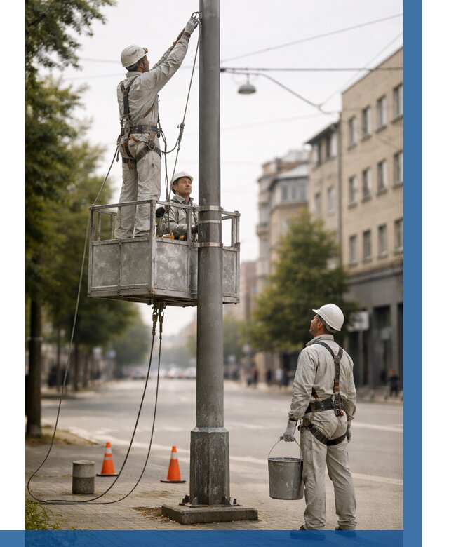 Покраска опор освещения в Дюртюли от 5213 р. | ВЫСОТНИК-Дюр