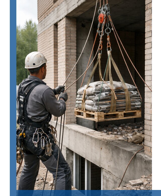 Подъем материалов на этаж веревками в Дюртюли оперативно