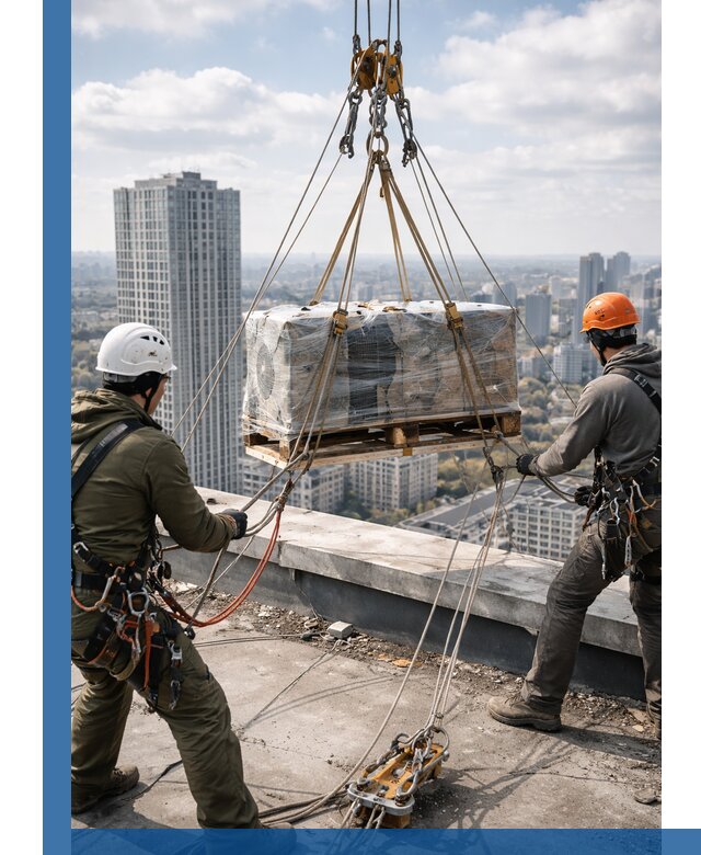 Подъем и монтаж крупногабаритных грузов на крышу в Дюртюли