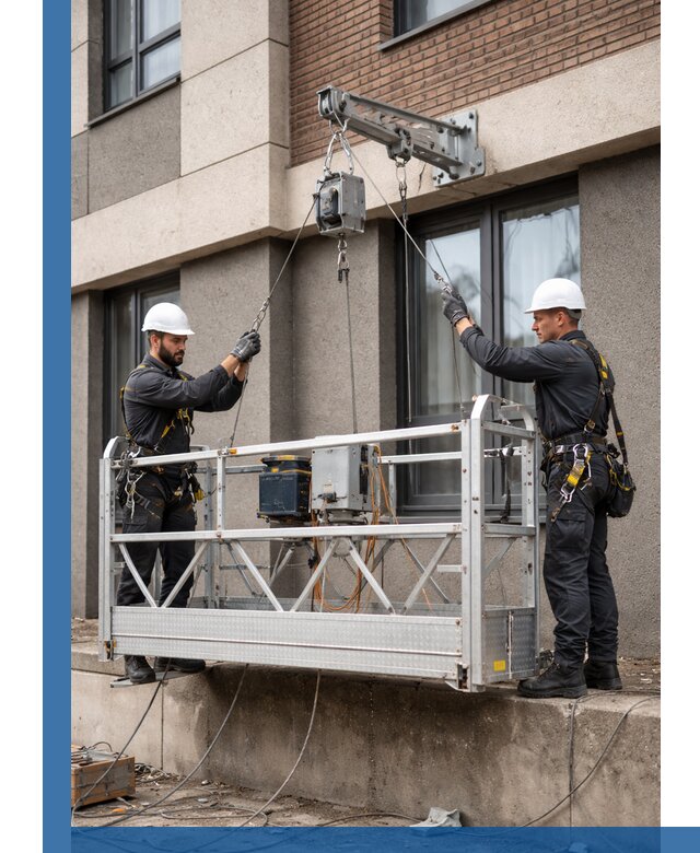 Монтаж и подъем фасадной люльки в Дюртюли с гарантией безопасности