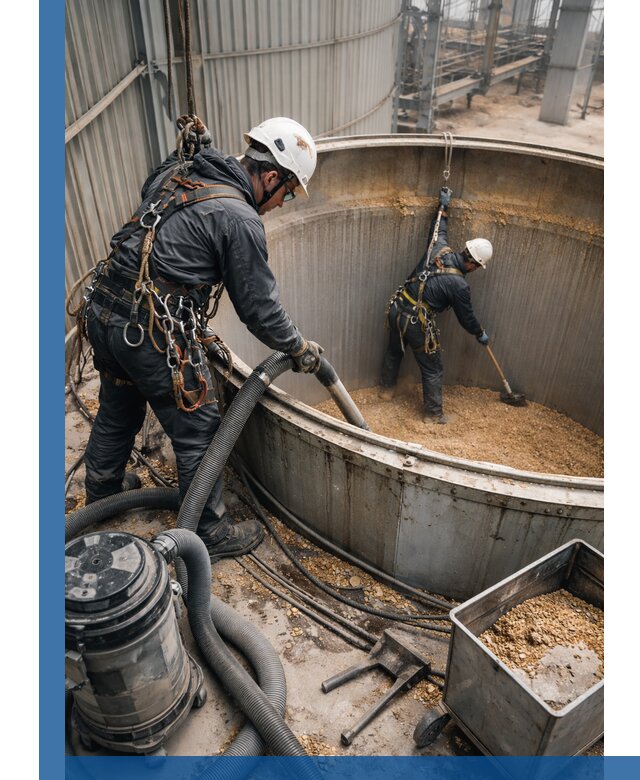 Профессиональная чистка зерновых бункеров в Дюртюли с выездом