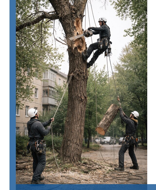 Срочное удаление аварийных деревьев в Дюртюли с гарантией безопасности