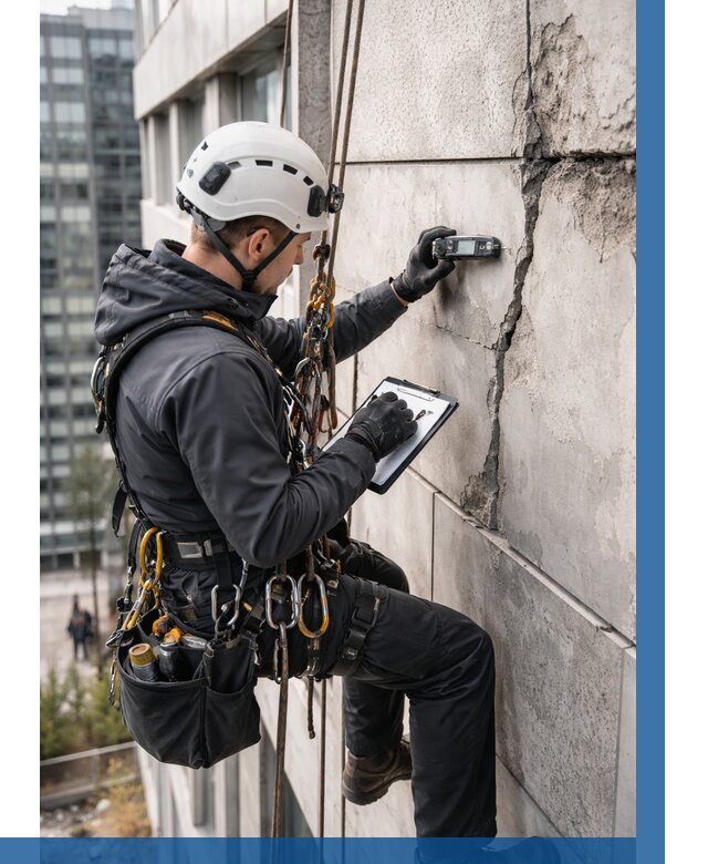 Обследование фасада альпинистами в Дюртюли от 125 р. | ВЫСОТНИК-Дюр