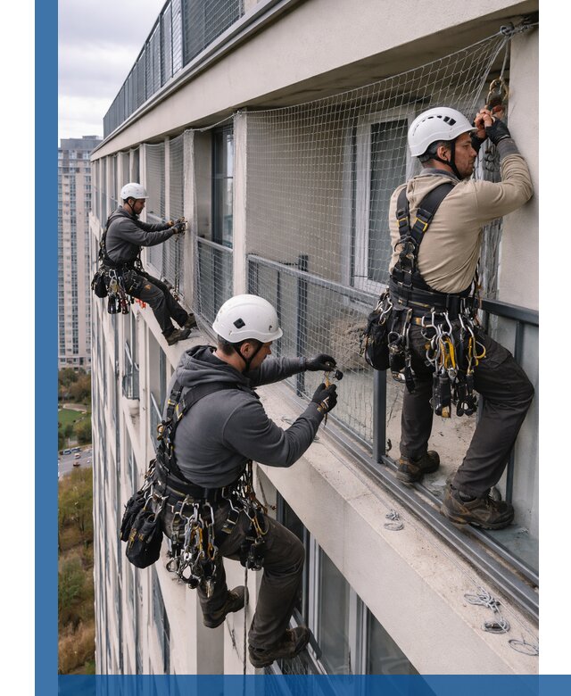 Профессиональный монтаж защитной сетки от птиц в Дюртюли